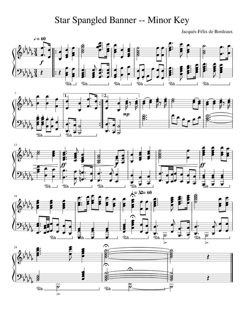 Star Spangled Banner -- Minor Key