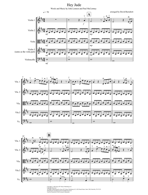 Hey Jude (Arr. David Burndrett) - The Beatles (String Quartet)