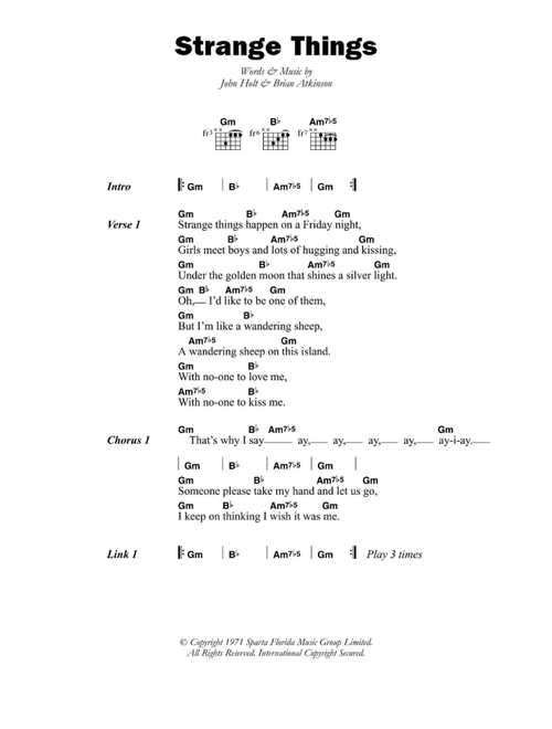 Strange Things - John Holt (Guitar Chords-Lyrics)