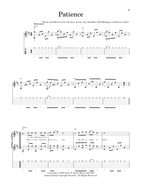Patience - Guns N' Roses (Solo Guitar)