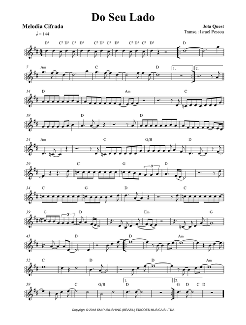 Do Seu Lado (Arr. Israel Pessoa) - Dienis (Piano-Vocal-Guitar (Piano Accompaniment))