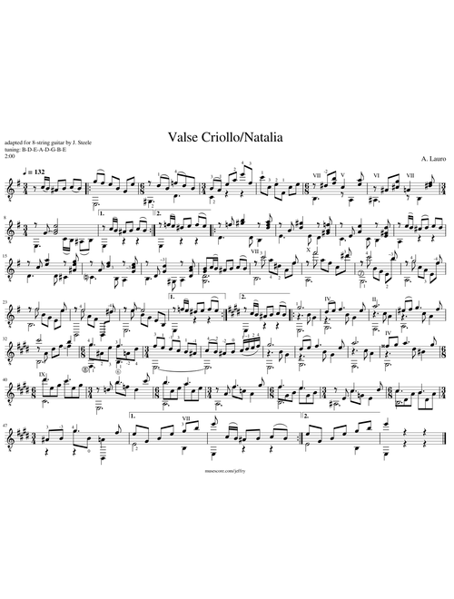 Lauro: Valse Criollo/Natalia [8-str gtr]
