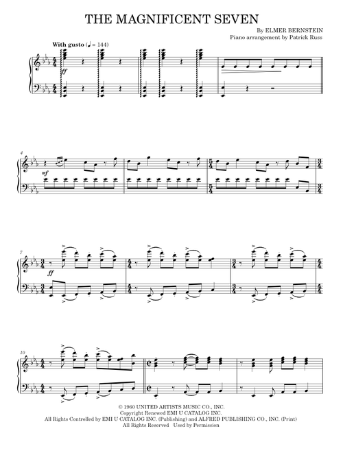 The magnificent seven - Elmer Bernstein (Piano Solo)