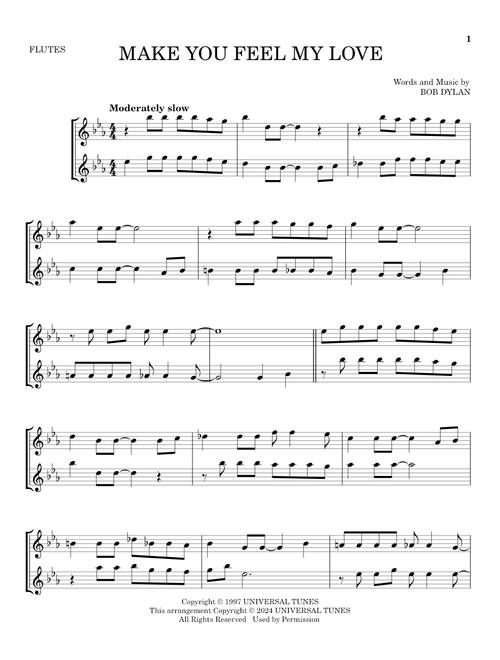Make You Feel My Love - Adele, Bob Dylan (Flute Duet)