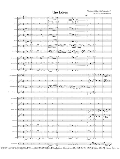the lakes - Concert Band Arrangement - Taylor Swift