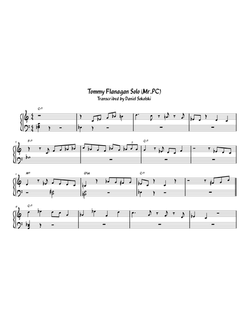 Mr pc – John Coltrane Tommy Flanagan Solo