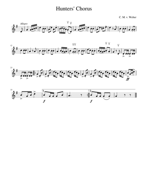 Hunters' Chorus – C. M. v. Weber