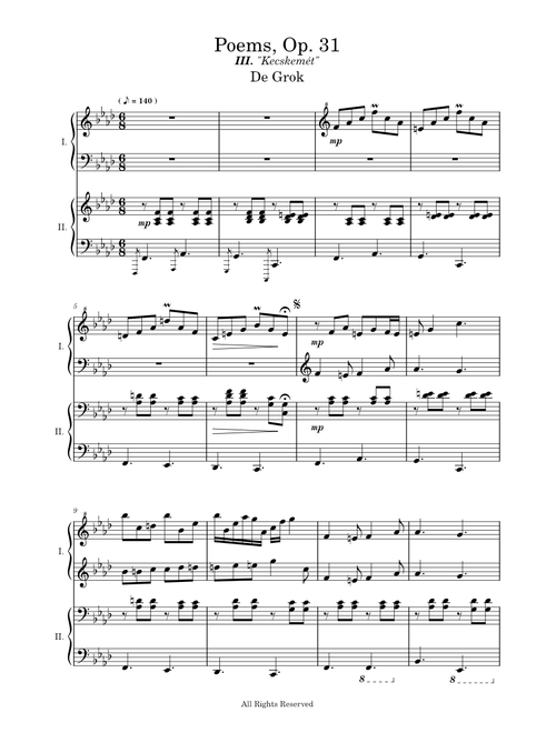 III. "Kecskemét" Poems, Op. 31