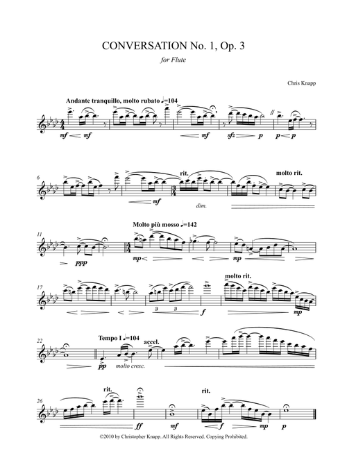 4 Conversations for Flute, Op. 3 - Chris Knapp (Flute Solo)