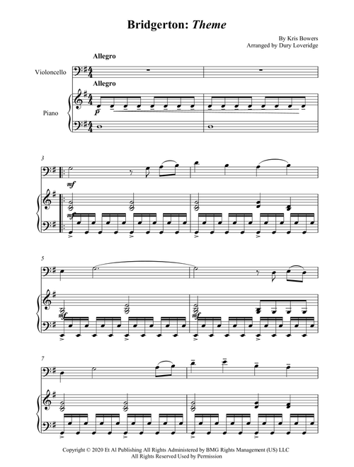 Bridgerton Theme (Arr. Dury Loveridge) - Kris Bowers (Cello and Piano)