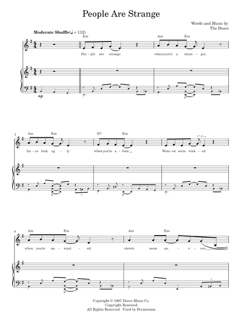 People are strange - The Doors (Piano Vocal)