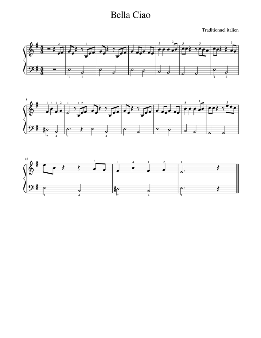 Bella_Ciao Sheet music for Piano (Solo) Bella_Ciao Sheet music for Piano (Solo)