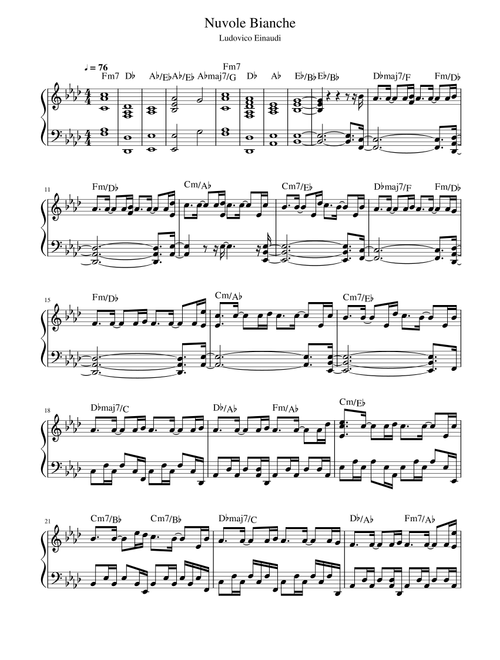 Nuvole Bianche (Arr. Richard) - Ludovico Einaudi (Piano Solo)