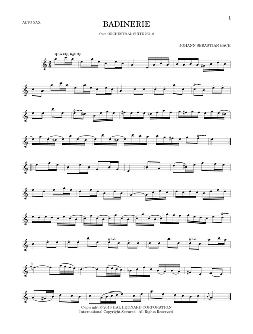 Badinerie (Suite No. 2) - Johann Sebastian Bach (Alto Sax Solo)