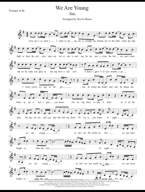 We Are Young (Arr. Kevin Busse) - Fun. Featuring Janelle Monae (Trumpet Solo)