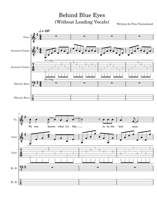 Behind Blue Eyes (Stripped Down Version) – Pete Townshend