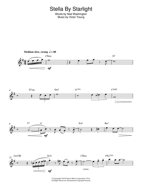 Stella By Starlight - Victor Young (Alto Sax Solo)