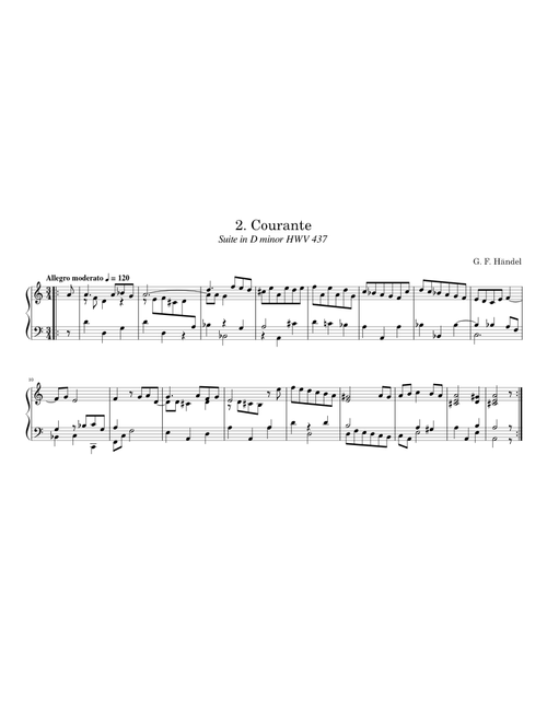 Händel - Suite in D minor HWV 437 2. Courante