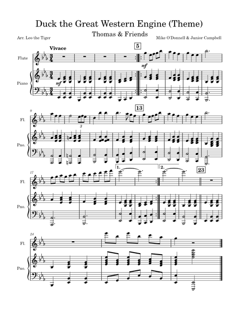 Arrangement: Duck's Theme – Mike O'Donnell and Junior Campbell