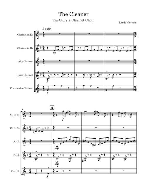 The Cleaner – Randy Newman The Cleaner- Clarinet Choir