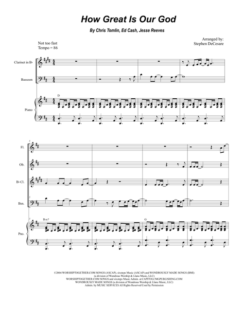 How Great Is Our God (Arr. Stephen DeCesare) - Chris Tomlin (Woodwind Ensemble)