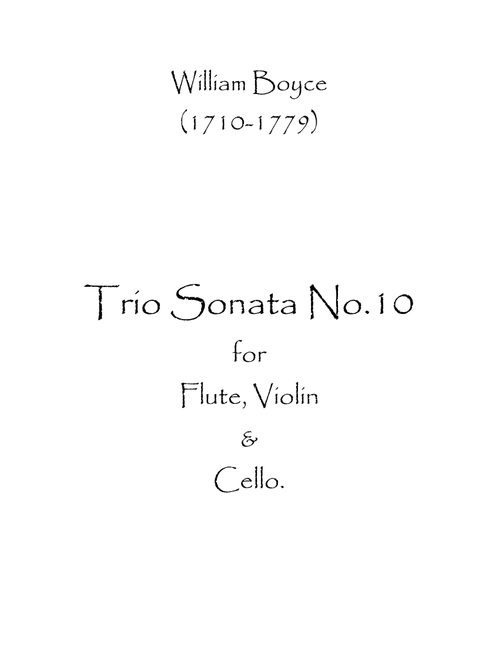 Trio Sonata No.10 (Arr. Spence Bundy) - William Boyce (Small Ensemble)