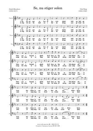 Se,_nu_stiger_solen Sheet Music for Soprano, Alto, Tenor, Vocals ...