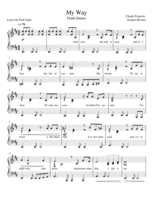 My Way Piano Solo (Frank Sinatra)