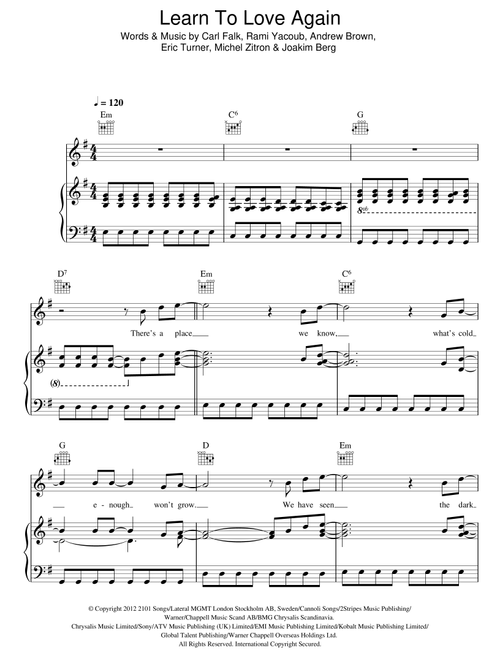 Learn To Love Again - LAWSON (Piano-Vocal-Guitar (Piano Accompaniment))
