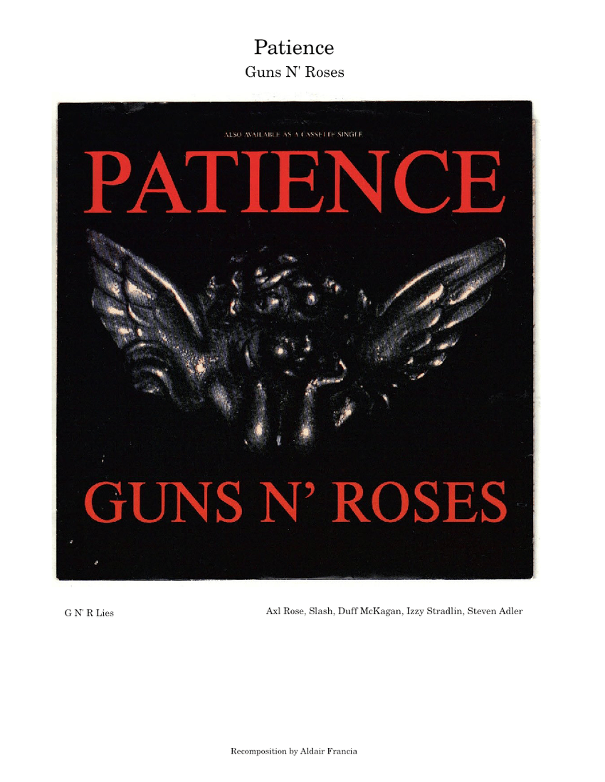 Guns N' Roses - Patience Sheet Music and Tab for Piano, Guitar