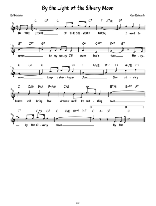 By The Light Of The Silvery Moon (Lead sheet with lyrics )