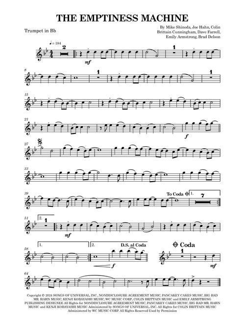 The Emptiness Machine (Arr. Benjamin Vater) - Linkin Park (Trumpet Solo)