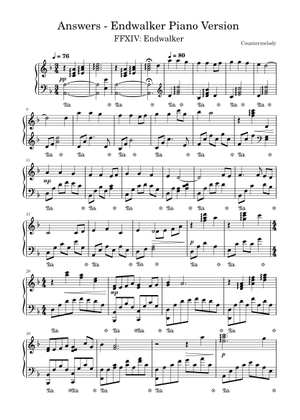 Final Fantasy XIV - Answers Sheet Music for Piano (Solo