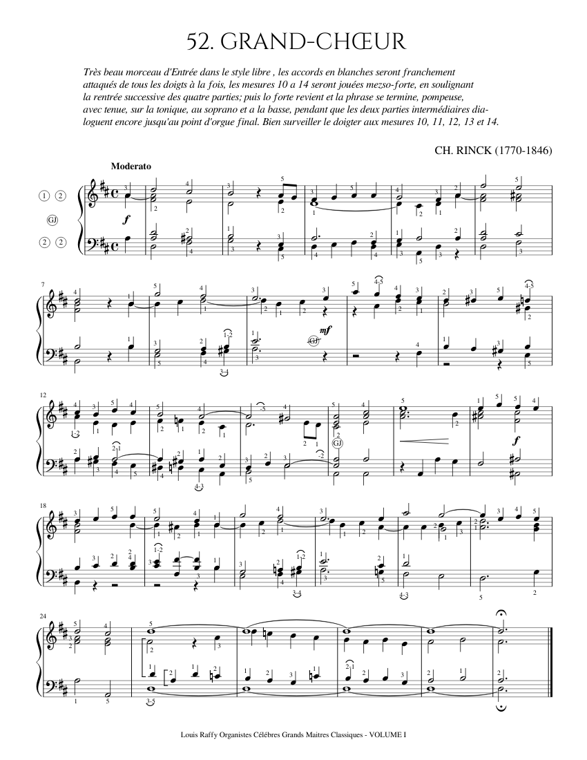 Louis Raffy Organistes VOLUME 1 - 52. GRAND-CHŒUR Sheet Music for