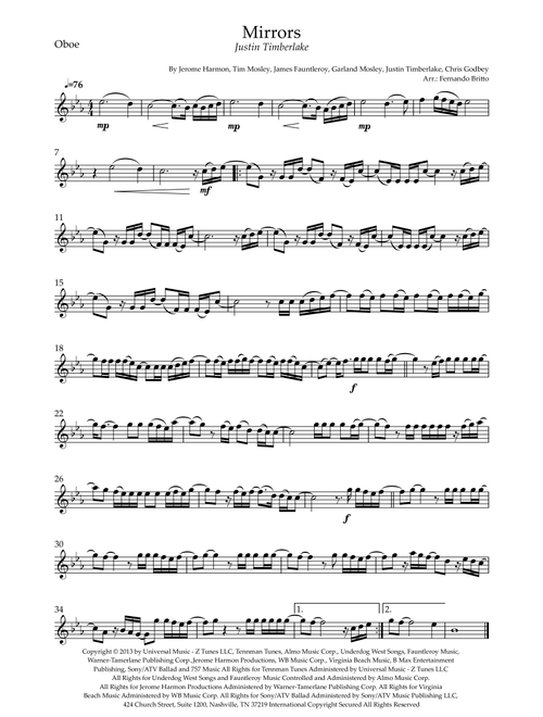 Mirrors (Arr. Fernando Britto) - Justin Timberlake (Oboe Solo)