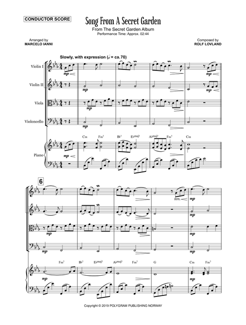 Song From A Secret Garden (Korean Version) (Arr. Marcelo Ianni) - Youngok Shin (String Quartet)