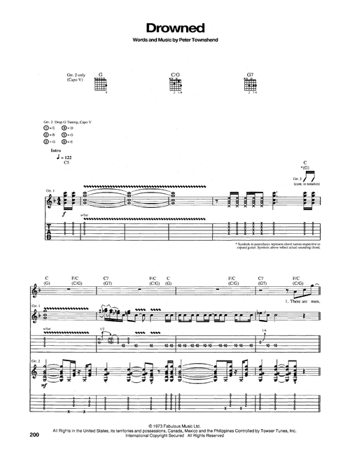 Drowned - The Who (Guitar Tab)