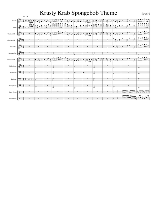 Krusty Krab Spongebob Theme for marching band