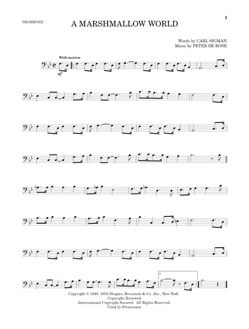 A Marshmallow World - Carl Sigman & Peter De Rose, Carl Sigman, Peter De Rose (Trombone Solo)