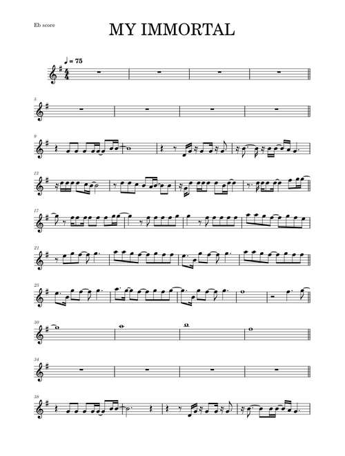 My Immortal (ALTO SAX RMK)
