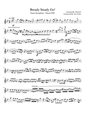 Omori ~ Bready Steady Go! [Alto Sax Solo] Sheet Music for