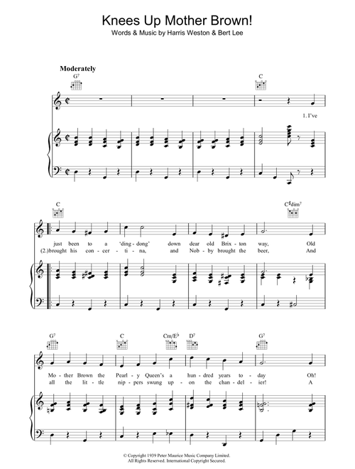 Knees Up Mother Brown - Bert Lee, Harris Weston (Piano-Vocal-Guitar (Piano Accompaniment))