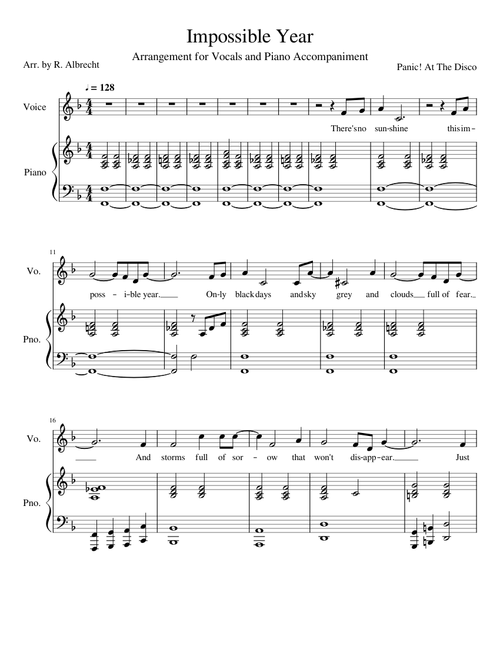 Impossible Year piano and vocals
