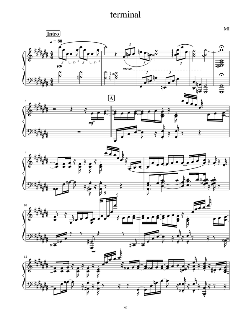 terminal-MI Sheet Music for Piano (Solo) | MuseScore.com