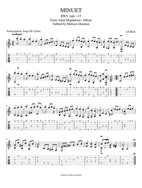 MINUET BWV Anh. 115