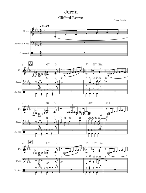 Jordu – Clifford Brown - Estudo