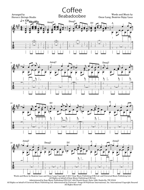 Coffee (Arr. Steven's Strings Studio) - Beabadoobee (Solo Guitar)