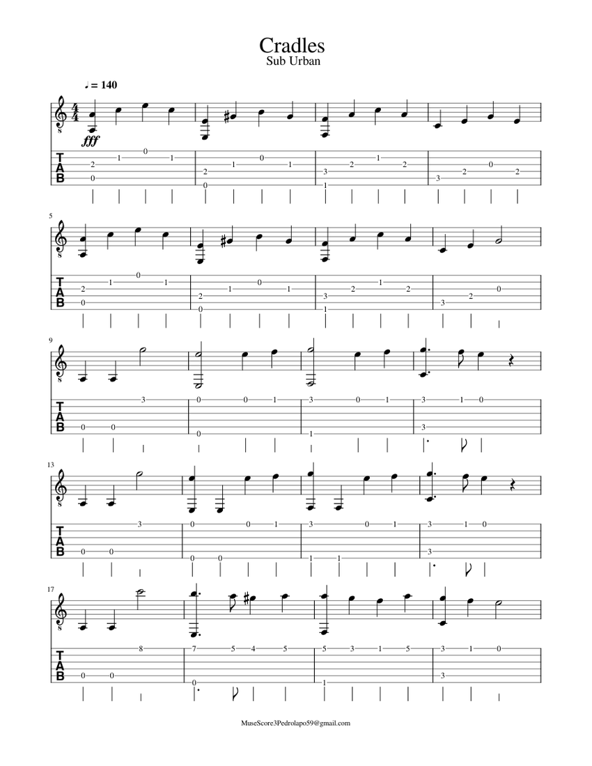 Cradles Guitar Sheet music for Guitar (Solo)