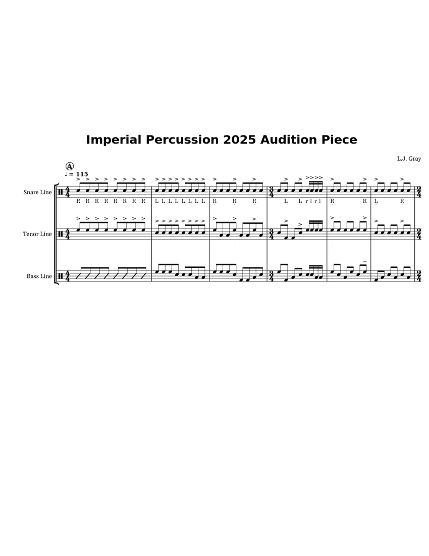 Imperial Percussion 2025 Audition Piece Sheet music for Snare drum