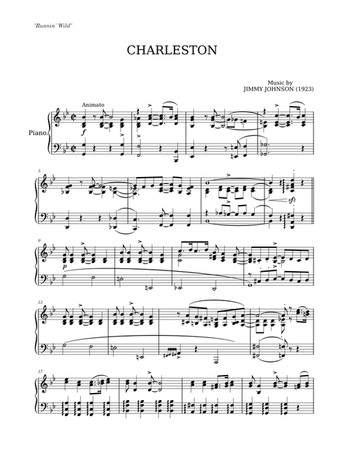 Charleston by Jimmy Johnson (1923)